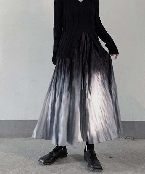 Gradient Wrinkled Skirt